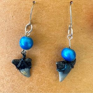 Handmade shark tooth earrings